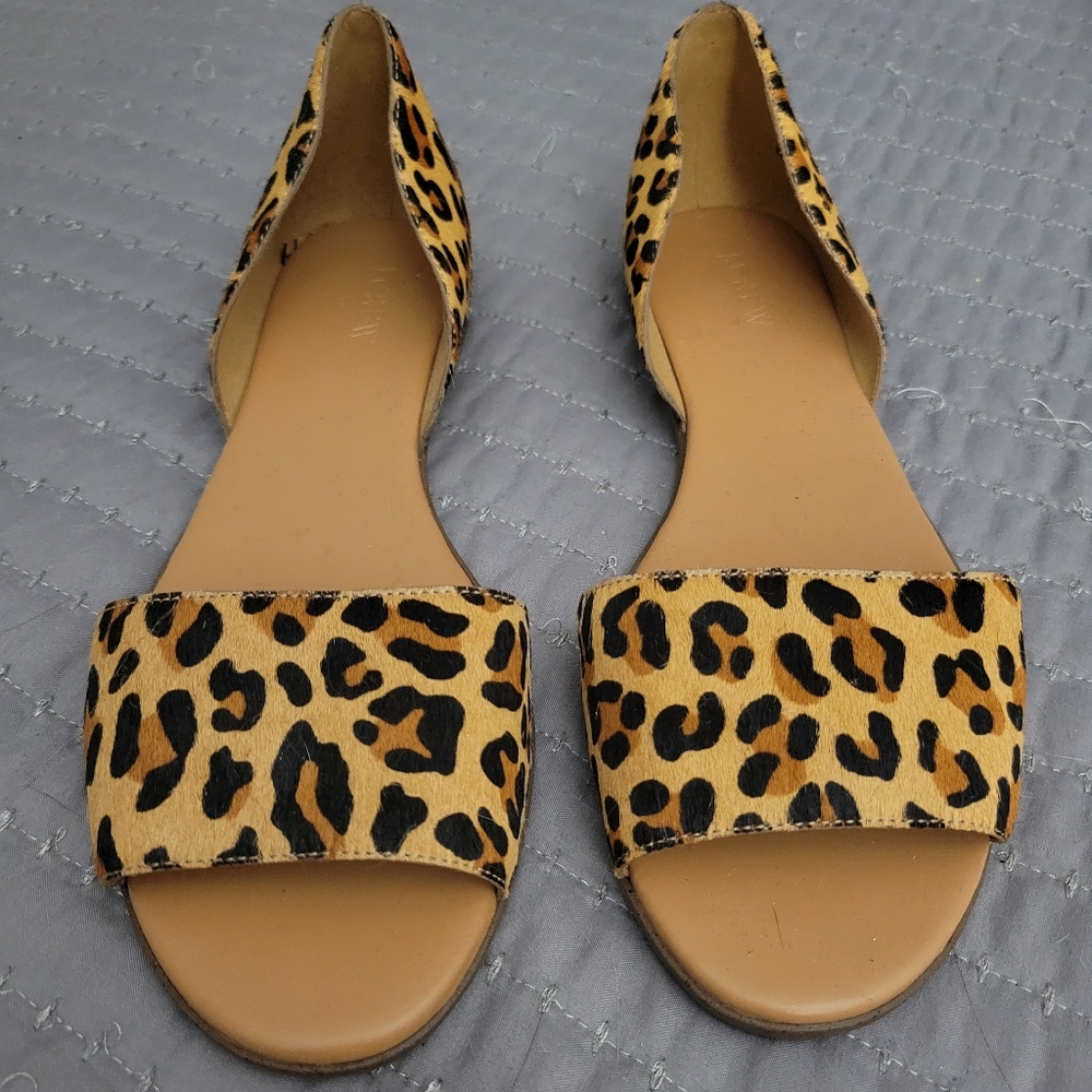 J.  Crew Factory Morgan Calf Hair Peep-Toe Flat